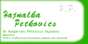 hajnalka petkovics business card